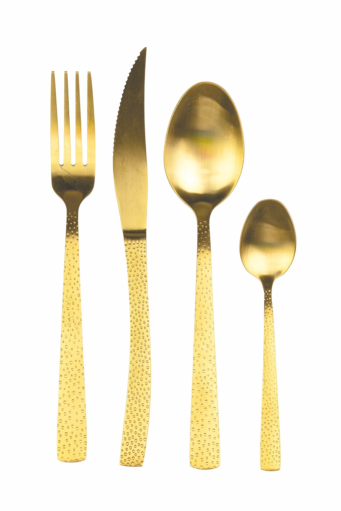 Set 24 posate in acciaio gold opaco Stone