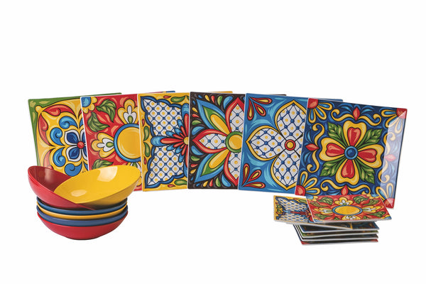Servizio piatti da tavola in porcellana 18 pezzi Riviera Maya
