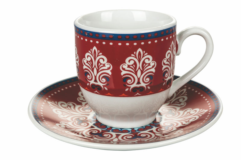 Set 6 tazzine caffè in porcellana con piattino Shiraz