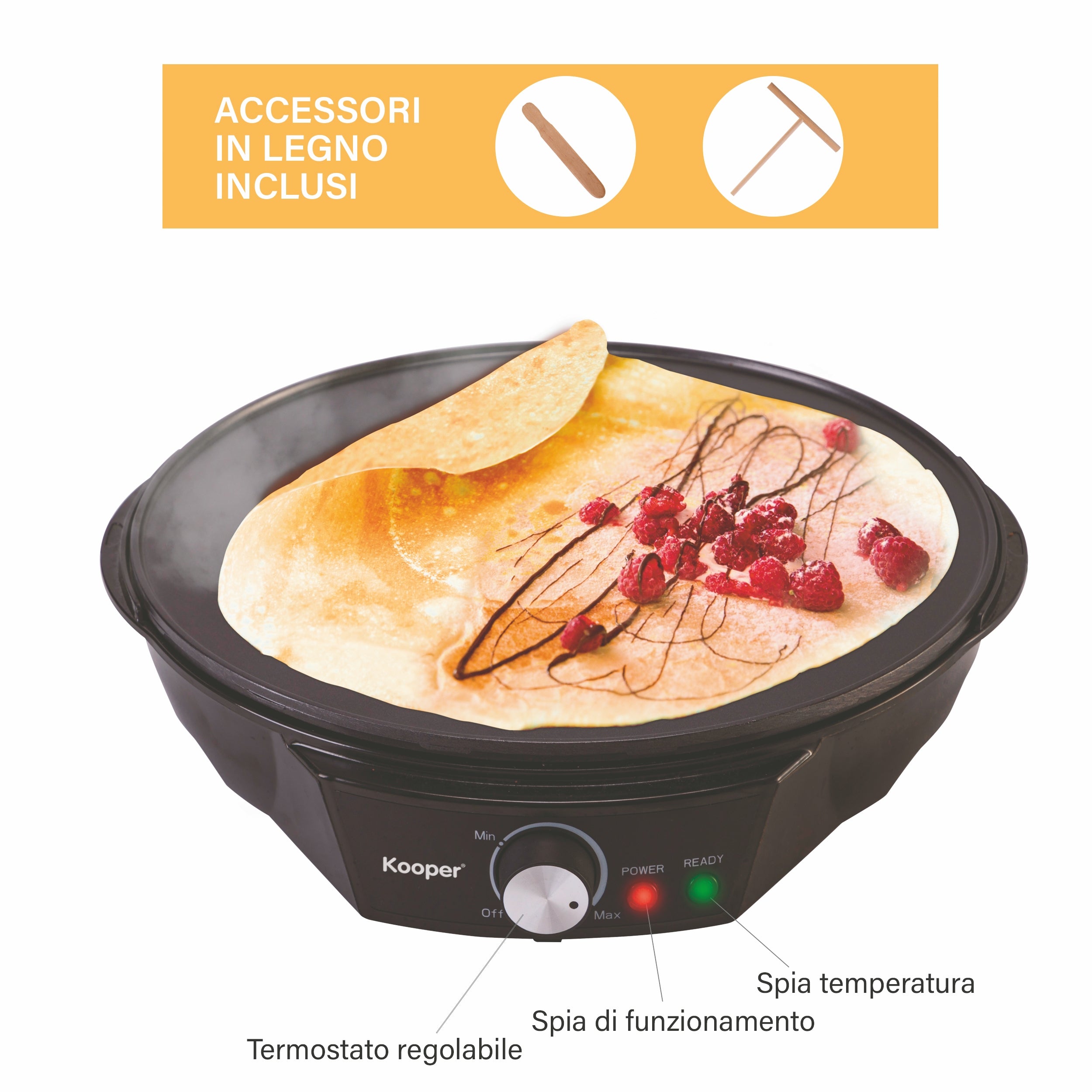 Goody Piastra elettrica antiaderente per crepes  piadine e panca