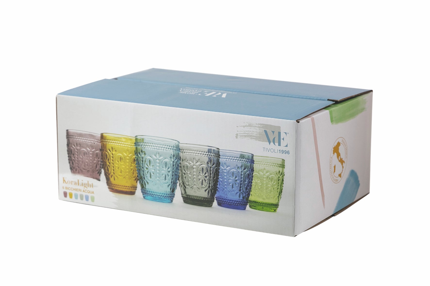 Bicchieri in vetro colorati set 6 bicchieri acqua 295 ml Imperial