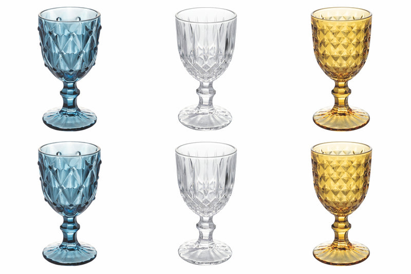 Set 6 calici bicchieri colorati in vetro 200 ml Loira