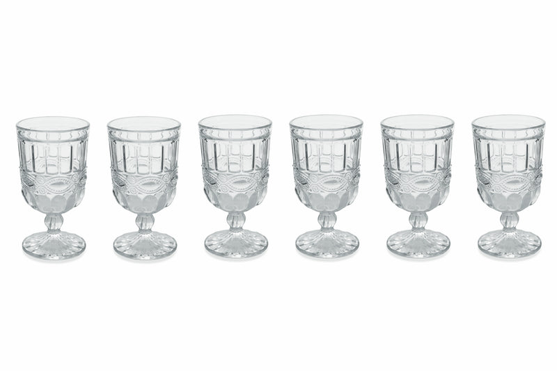 Bicchieri calici in vetro trasparente set 6 calici acqua e drink 275 ml Nobilis