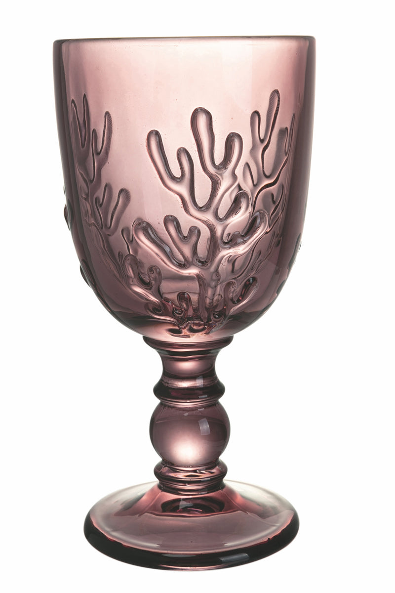 Bicchieri calici in vetro colorato set 6 calici 340 ml Coral Provence