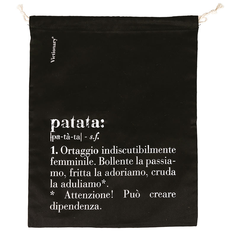 Sacchetto porta patate in cotone 40x30 cm, Victionary Black