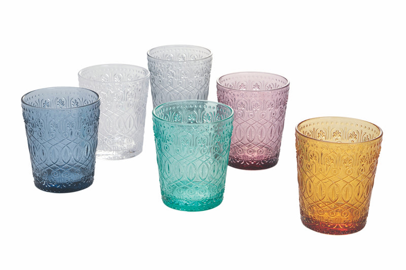 Bicchieri in vetro colorato acqua e bibite set 6 bicchieri 310 ml Classic Nouveau