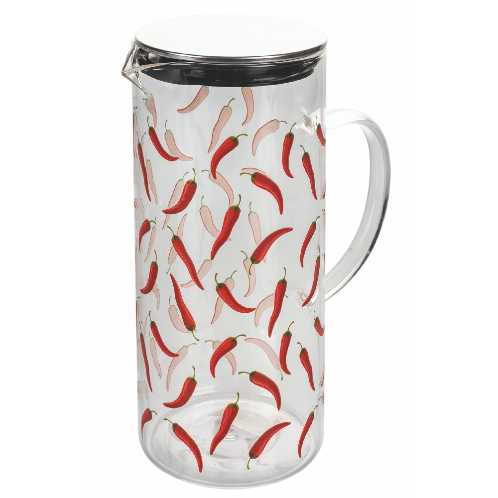 Chili brocca in vetro borosilicato tappo inacciaio 1,3l