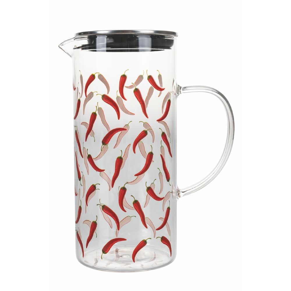 Chili brocca in vetro borosilicato tappo inacciaio 1,3l