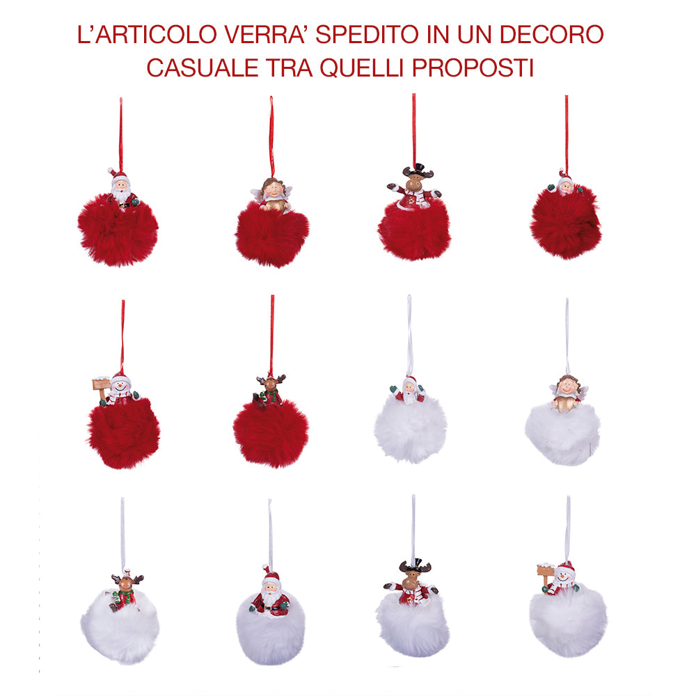 Palla di Natale con pelliccia 7,5 cm,  Xmas