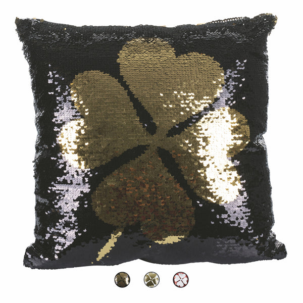 Cuscino per divano 40x40 cm con decoro paillettes sfoderabile Lucky