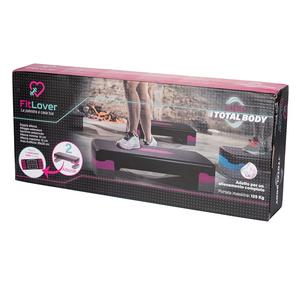 FitLover Step fitness doppia altezza 68x28 cm