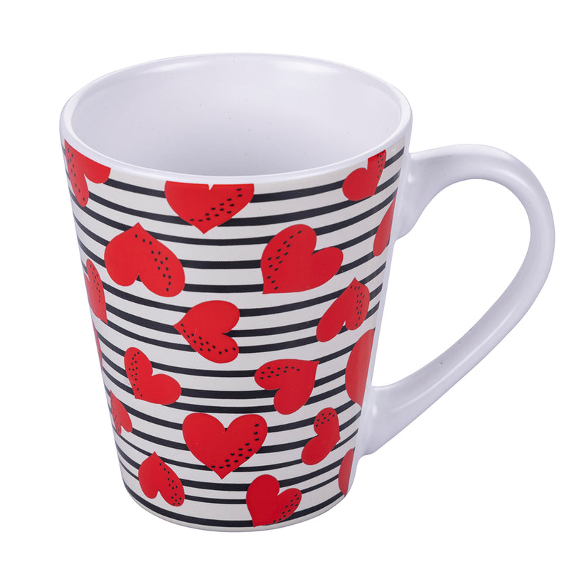 Set 12 tazze colazione 325 ml in ceramica con decoro ciliegie Cherry Love