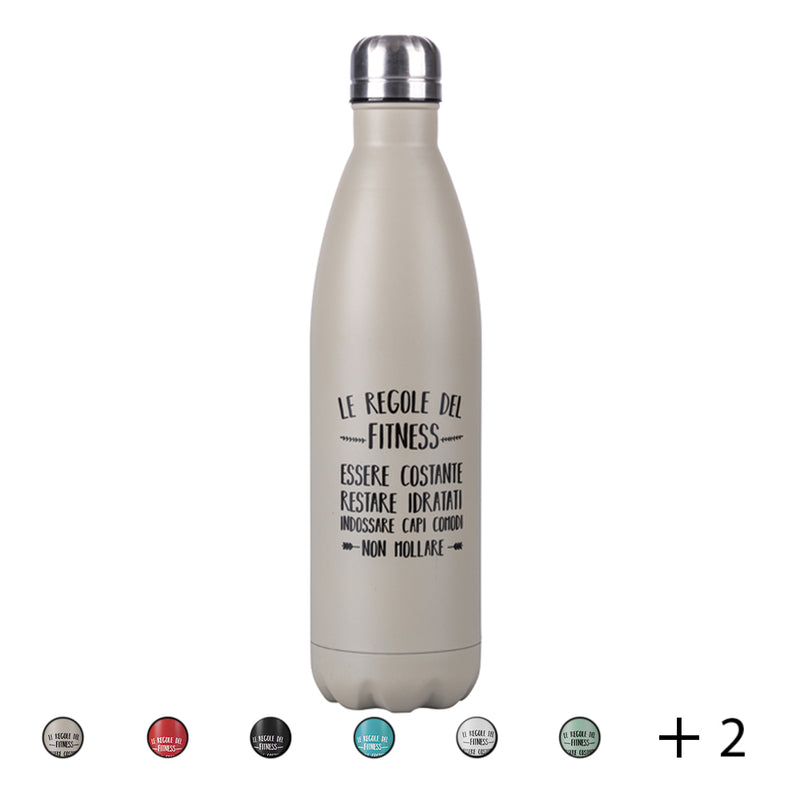 Bottiglia termica 500 ml in acciaio inox decorato e colorato Le regole