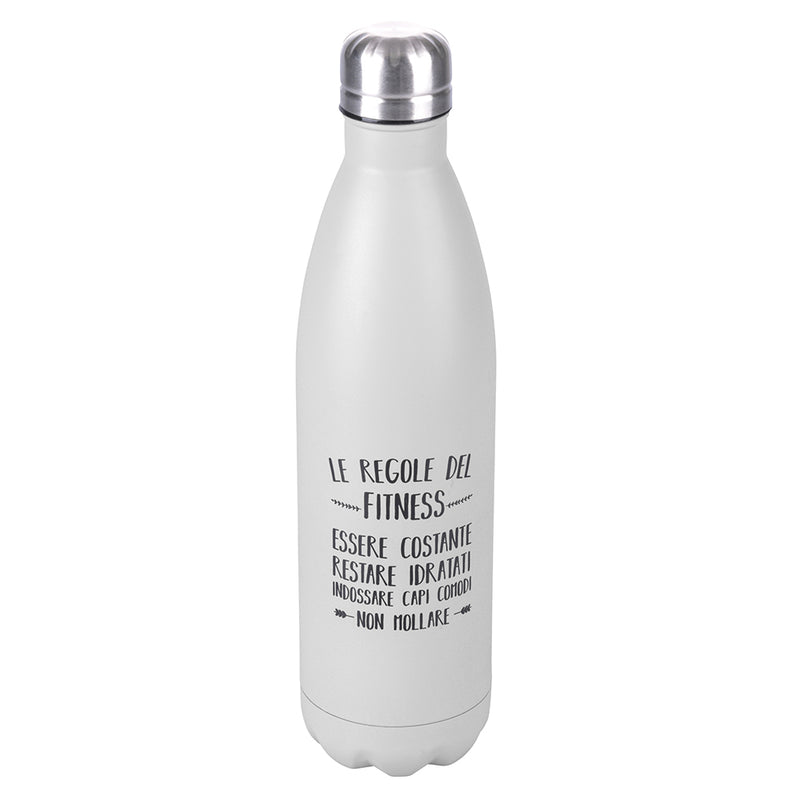 Bottiglia termica 500 ml in acciaio inox decorato e colorato Le regole