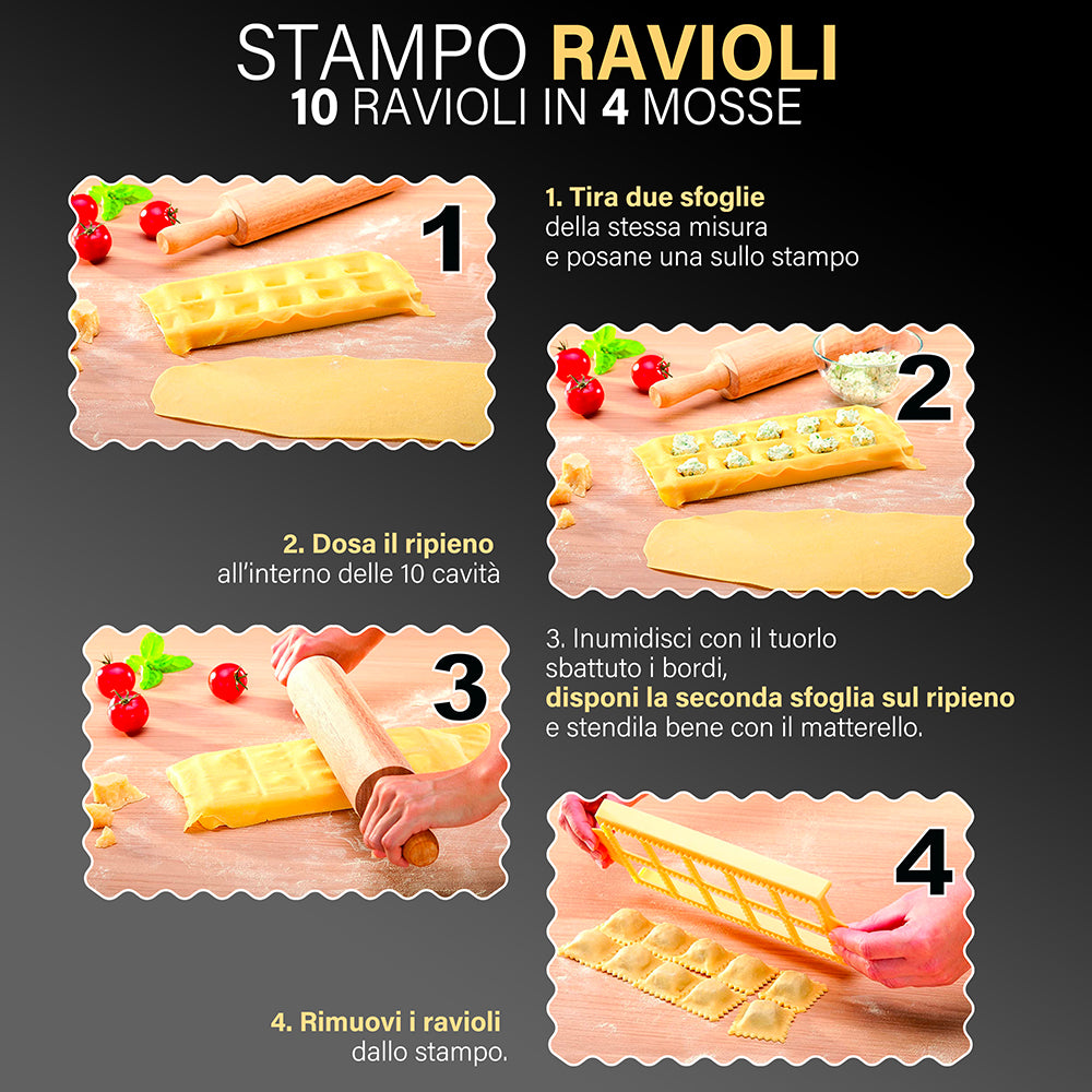 Stampo per 10 ravioli professionali, SìChef