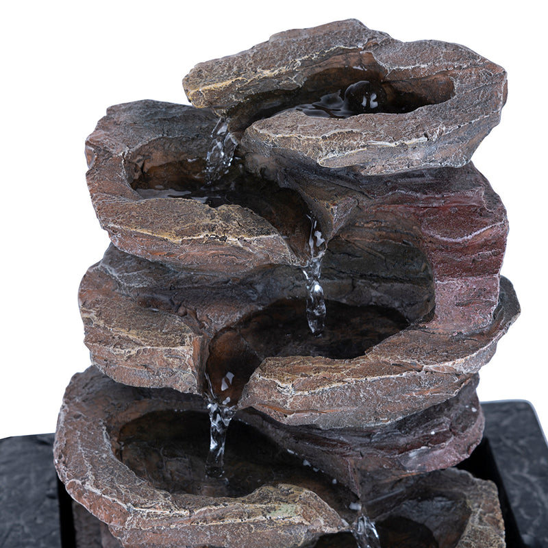 Fontana elettrica 21x19x28 cm soprammobile con cascata d'acqua silenziosa Zen