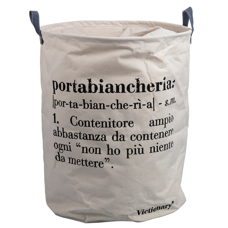 Cesta portabiancheria tonda 40xh.50 cm richiudibile in poliestere Victionary