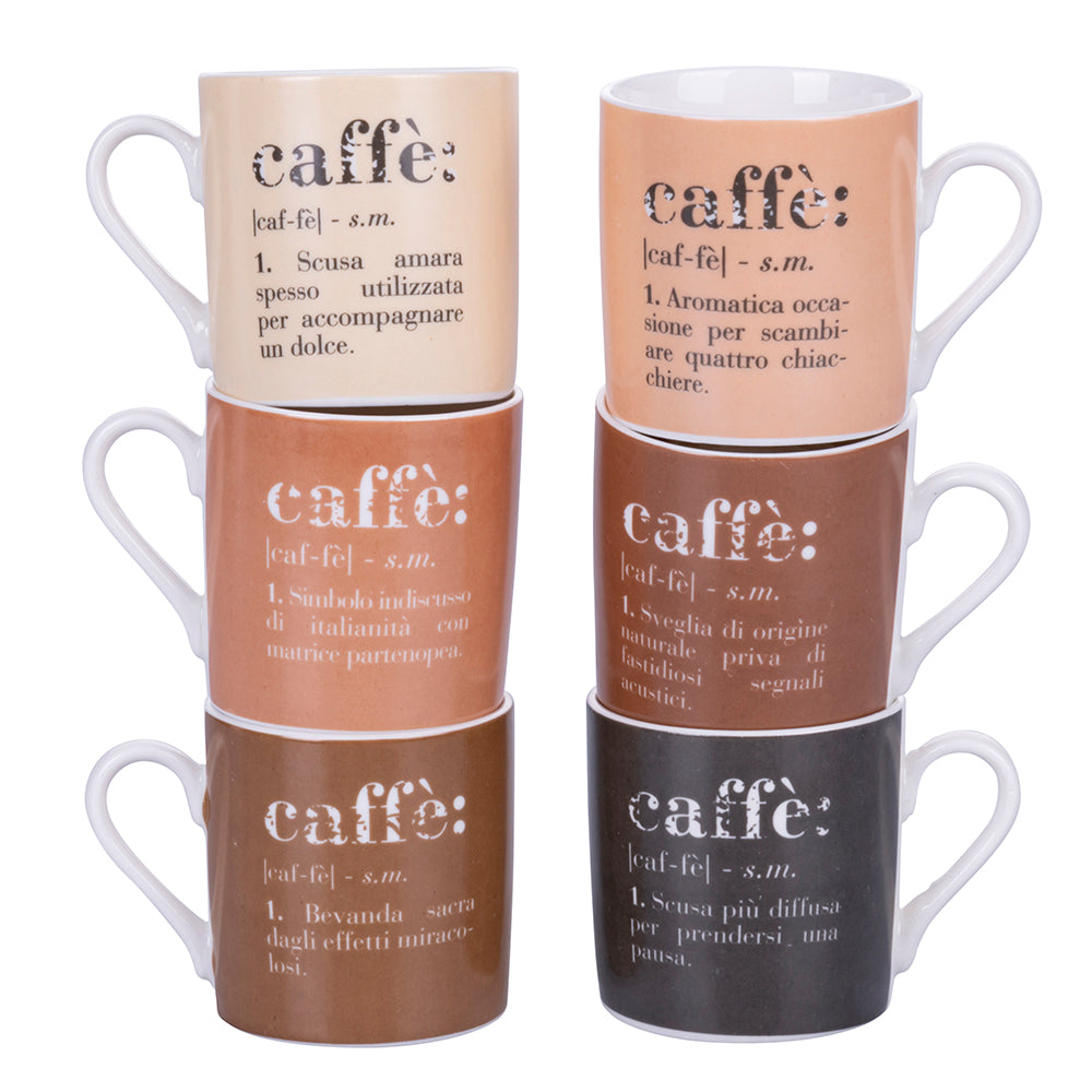 Set 6 tazzine caffè 90 ml in new bone china,Victionary Chocolate