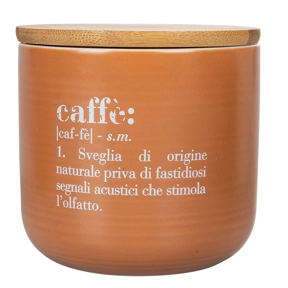 Set 3 barattoli sale, zucchero e caffè 500 ml, in new bone China, coperchio in bamboo, Victionary Chocolate