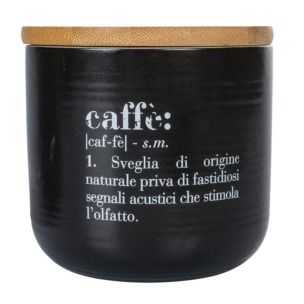 Set 3 barattoli sale, zucchero e caffè 500 ml, in new bone China, coperchio in bamboo, Victionary Stones