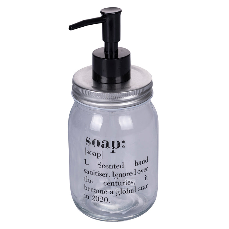 Dispenser sapone liquido in vetro trasparente 380 ml, Victionary