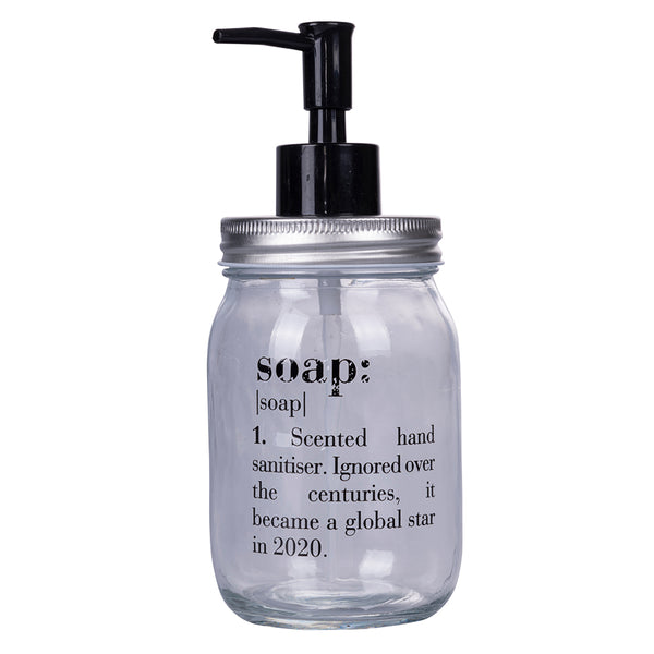 Dispenser sapone liquido in vetro trasparente 380 ml, Victionary