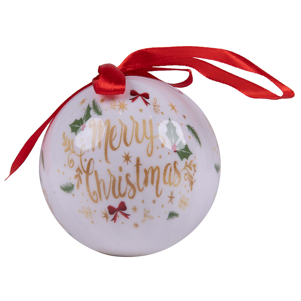 Scatola box 14 palle di Natale con laccetto diametro  7,5 cm, XMas Chic