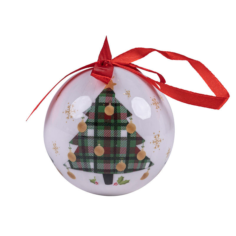 Scatola box 14 palle di Natale con laccetto diametro  7,5 cm, XMas Chic