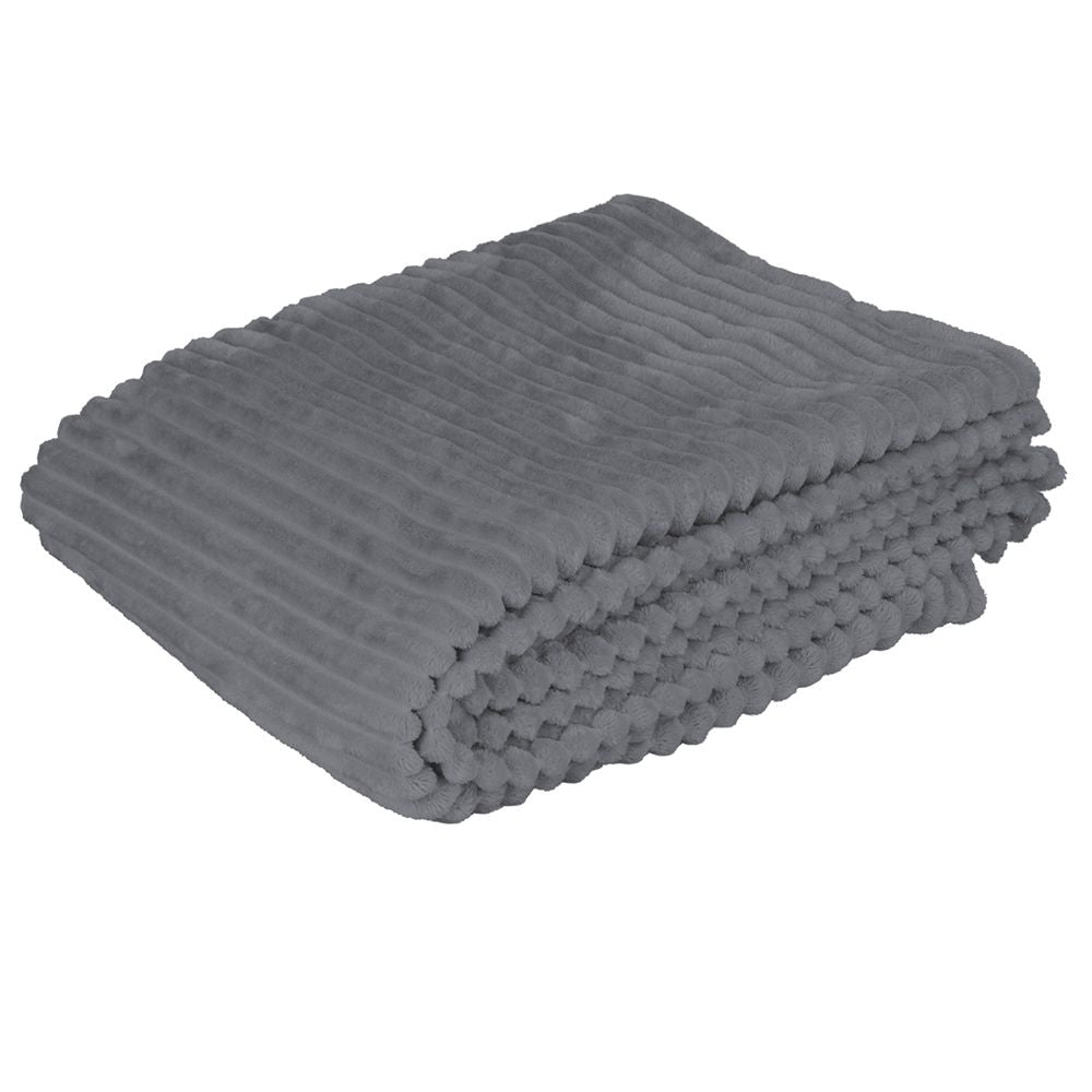 Coperta multiuso 150x200 cm in tessuto a costine flannel fleece caldo e traspirante Sibilla