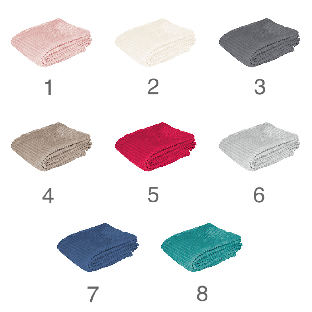 Coperta multiuso 150x200 cm in tessuto a costine flannel fleece caldo e traspirante Sibilla