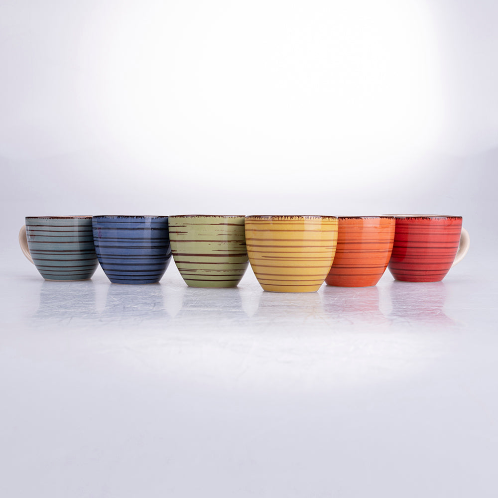 Set 6 tazzine caffè 90 ml in stoneware, Lipari