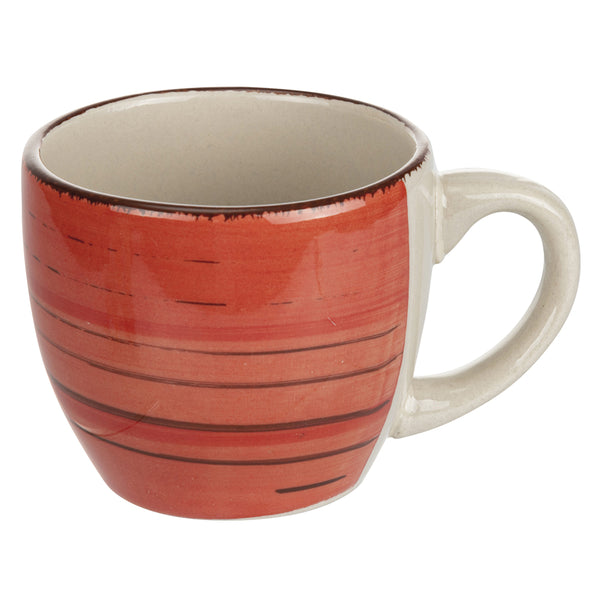 Tazzina da caffè 90 ml in ceramica decorata in rosso Lipari