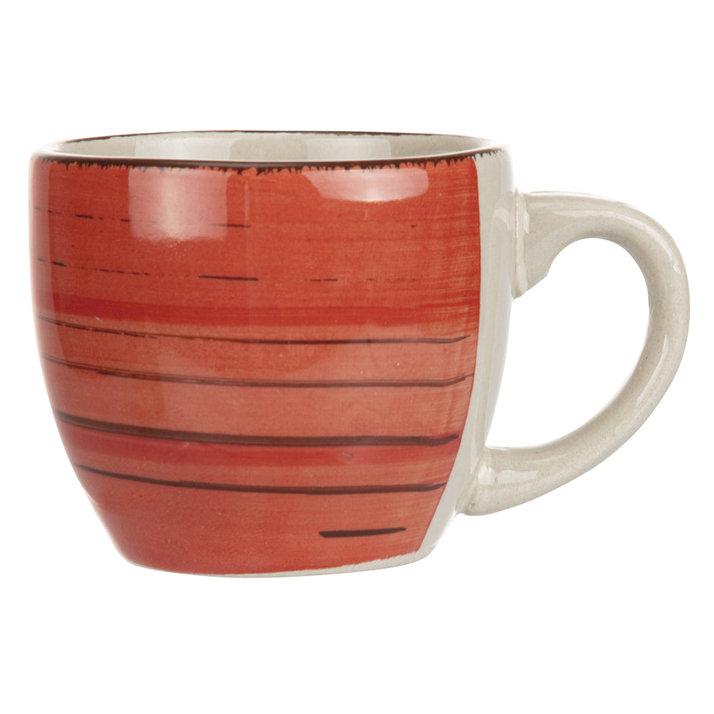 Tazzina da caffè 90 ml in ceramica decorata in rosso Lipari