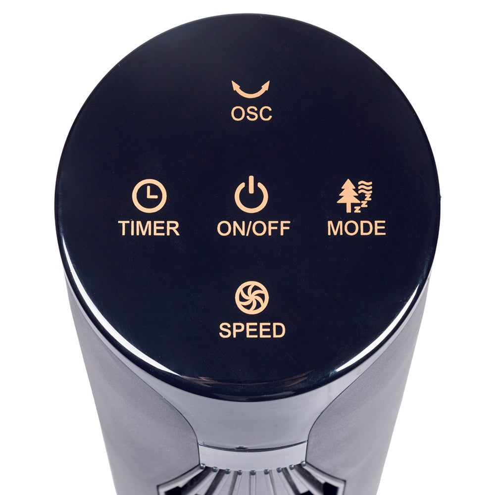 Ventilatore a torre con display touch con telecomando e timer 12 ore