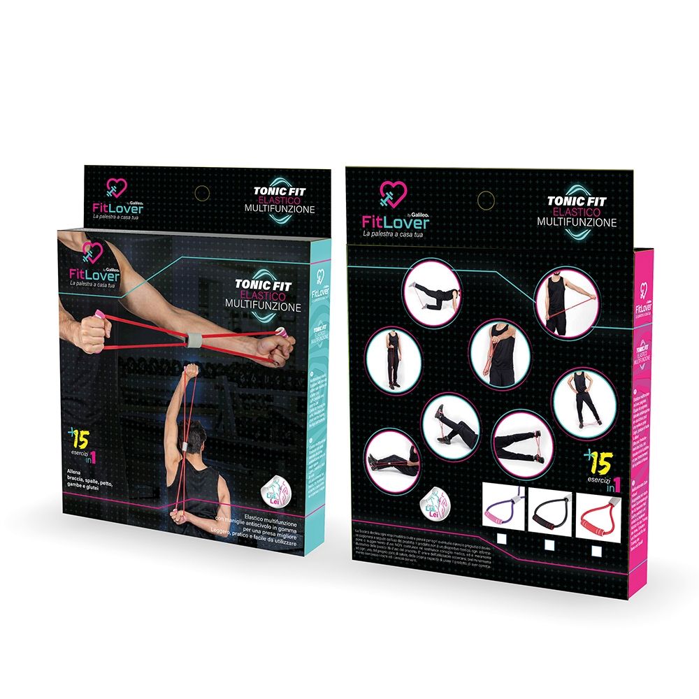 Elastico fitness multifunzione con maniglie antiscivolo