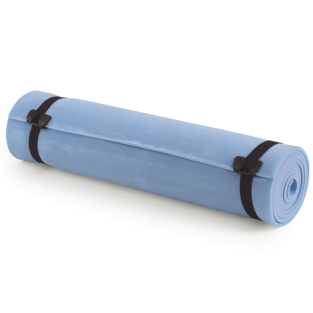 Tappetino stuoino camping-fitness 180x50 cm con laccetti per chiusura FitLover campeggio, sport, yoga