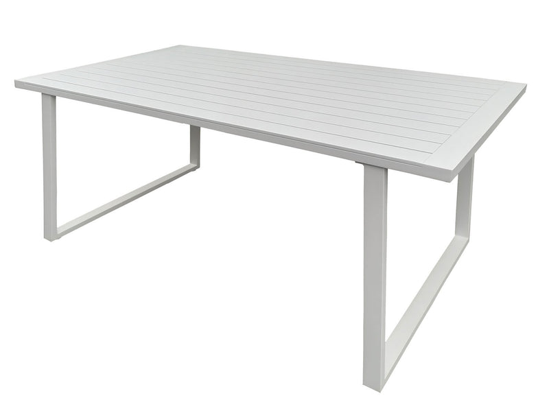 Tavolo elegante in alluminio bianco 160x90xH74 cm Alu White