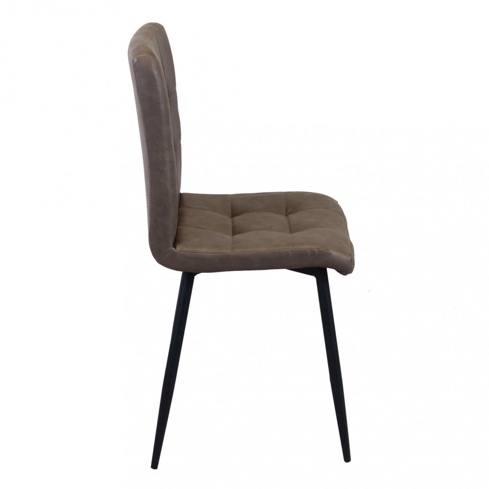 Sedia da interno sala da pranzo con struttura in metallo e seduta larga rivestita in ecopelle Ginter