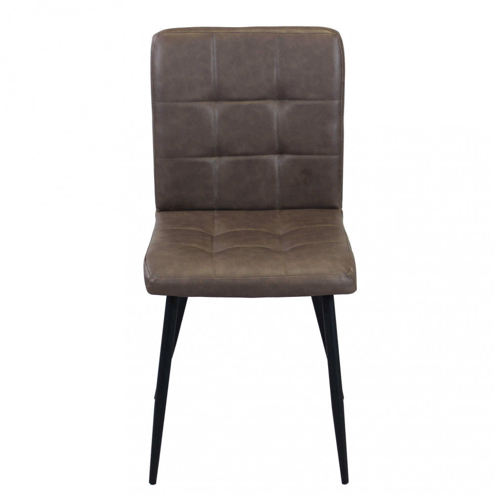 Sedia da interno sala da pranzo con struttura in metallo e seduta larga rivestita in ecopelle Ginter