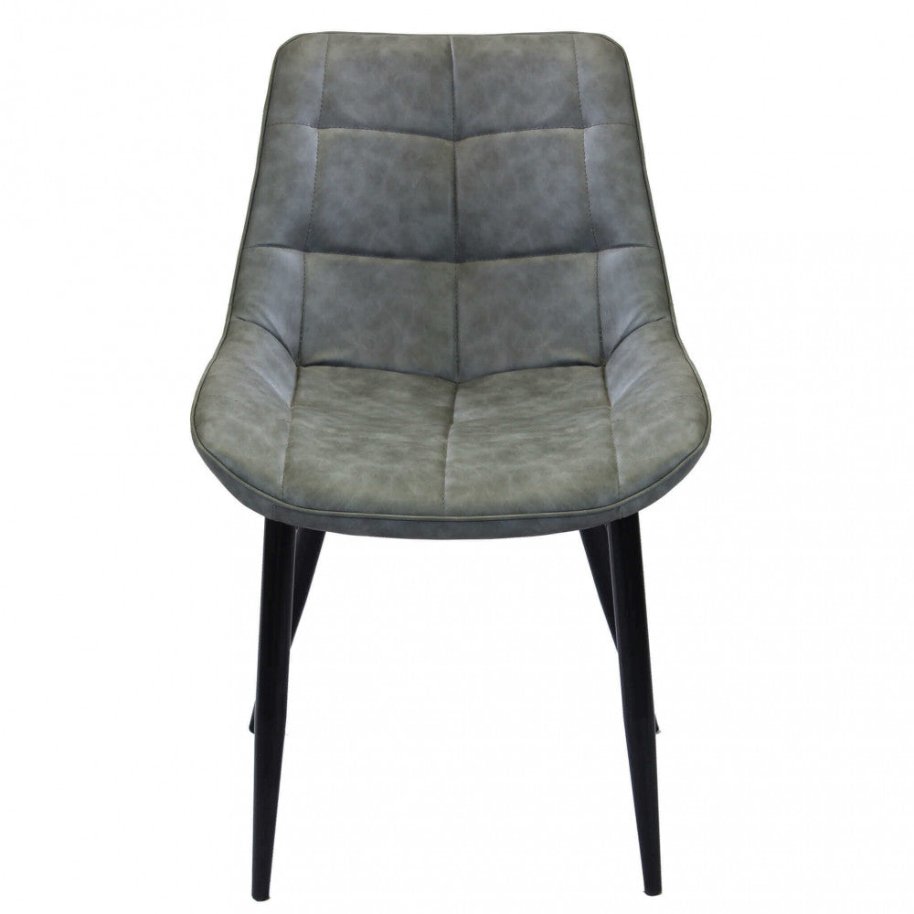 Sedia larga da interno sala da pranzo con struttura in metallo e seduta morbida rivestita in ecopelle No Arm