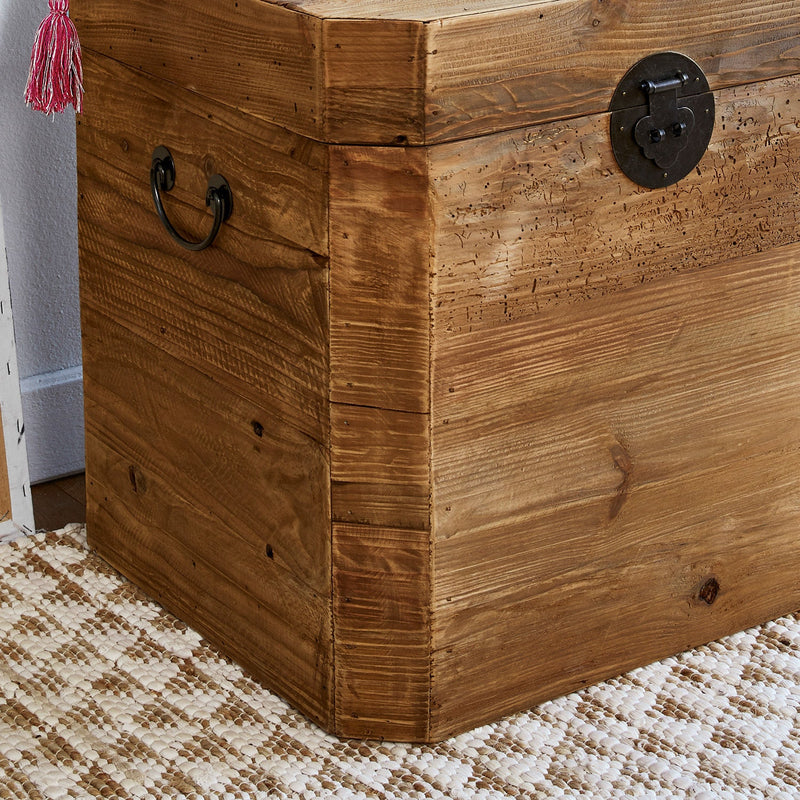 Baule cassetta contenitore da interno in legno di pino 54x50x58 cm Living Mini