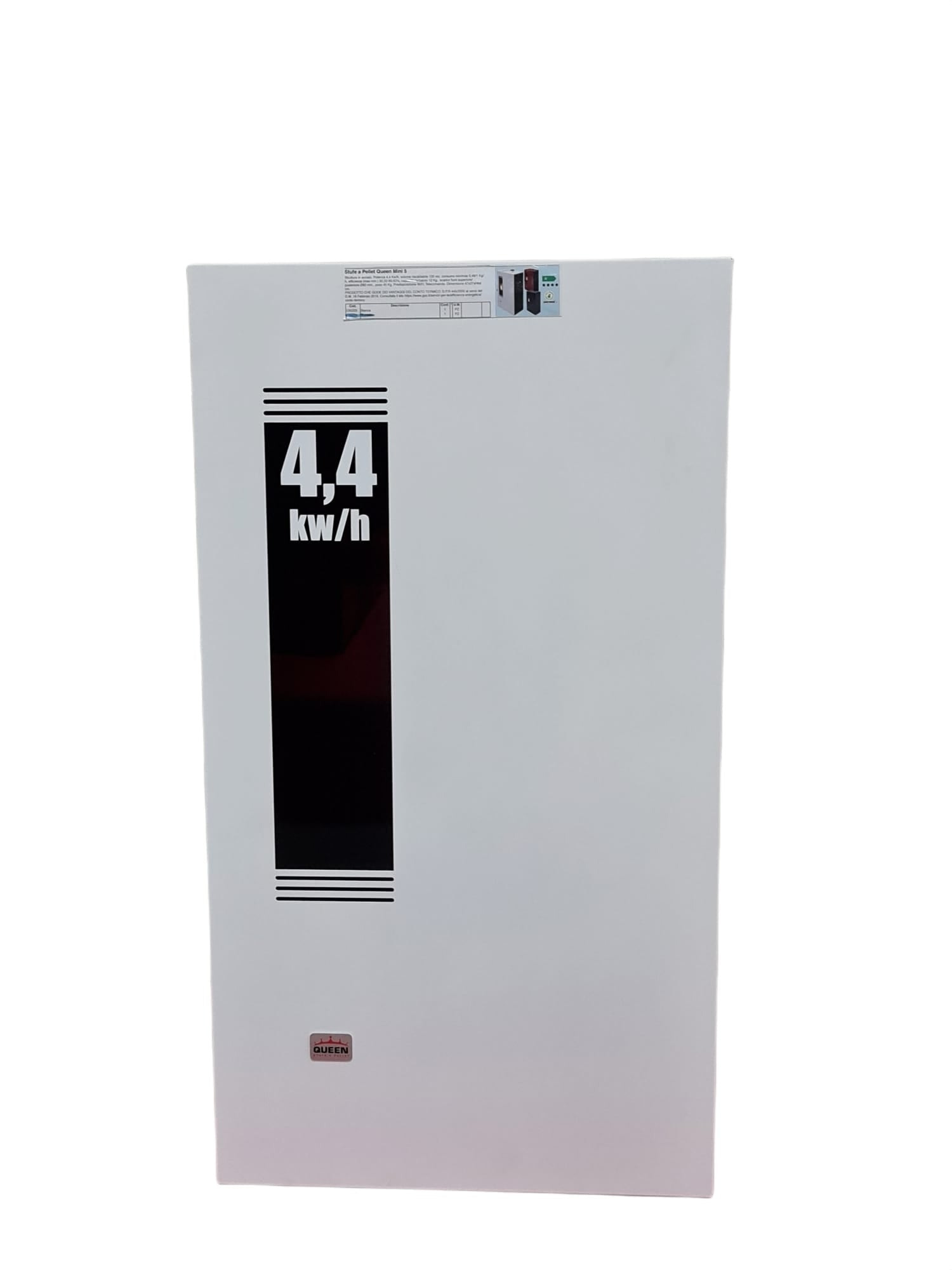 Stufa a pellet moderna compatta con struttura in acciaio 4,9 kW Queen Mini 5S