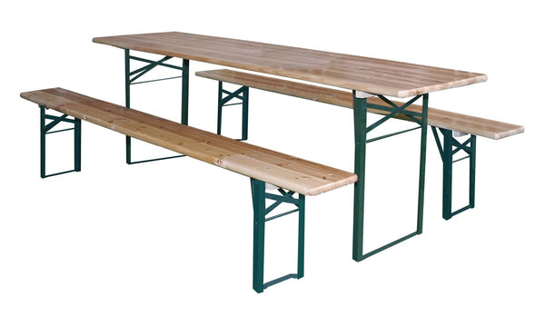 Set Birreria con tavolo e panche pieghevoli 200X80H76cm Garden Deluxe Collection