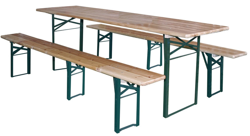 Set Birreria Plus con tavolo e panche pieghevoli rinforzate 220x70xH78cm Garden Deluxe Collection