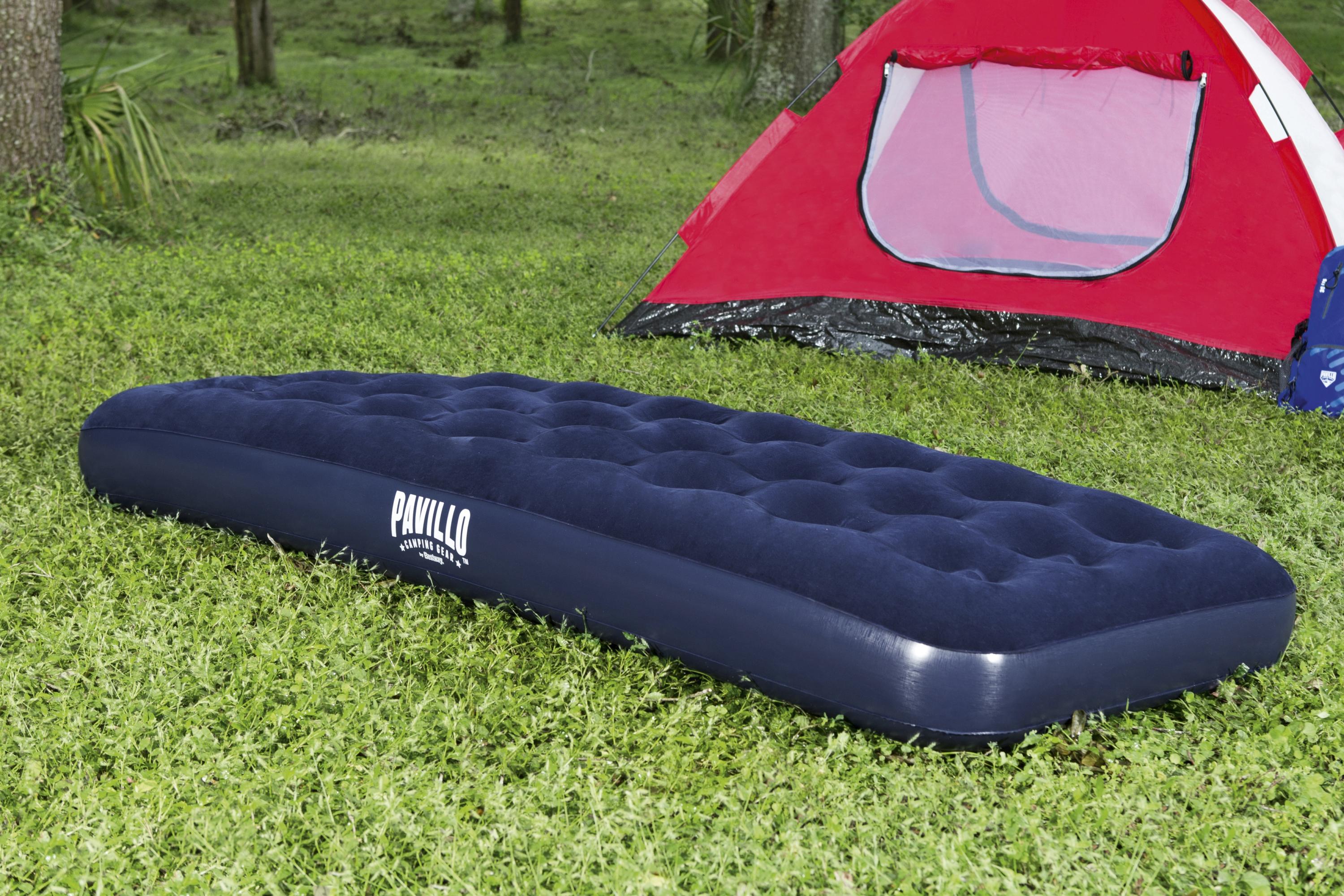 Materasso Gonfiabile Airbed Singolo Velluto Blu Floccato Pavillo Bestway 67000