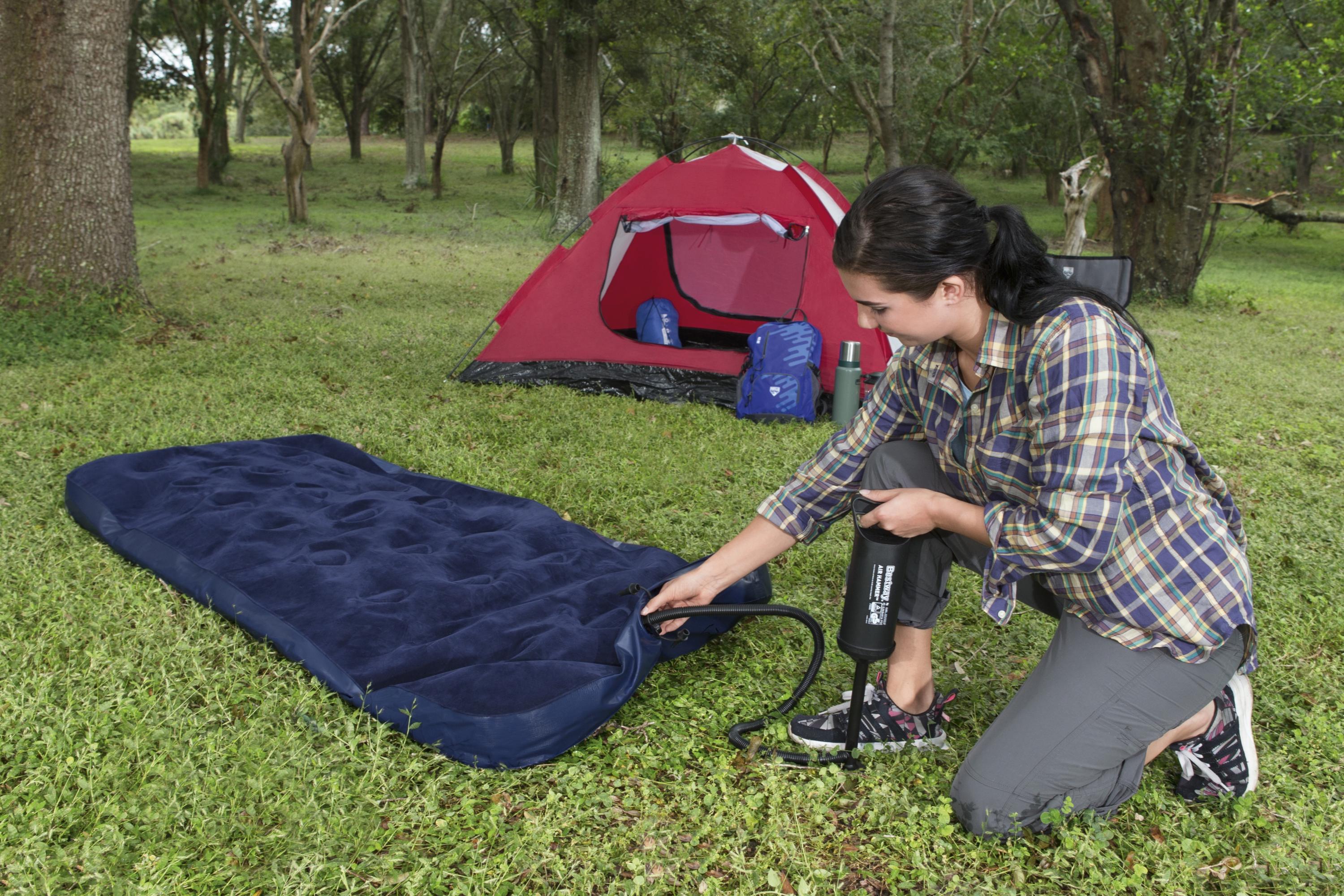 Materasso Gonfiabile Airbed Singolo Velluto Blu Floccato Pavillo Bestway 67000