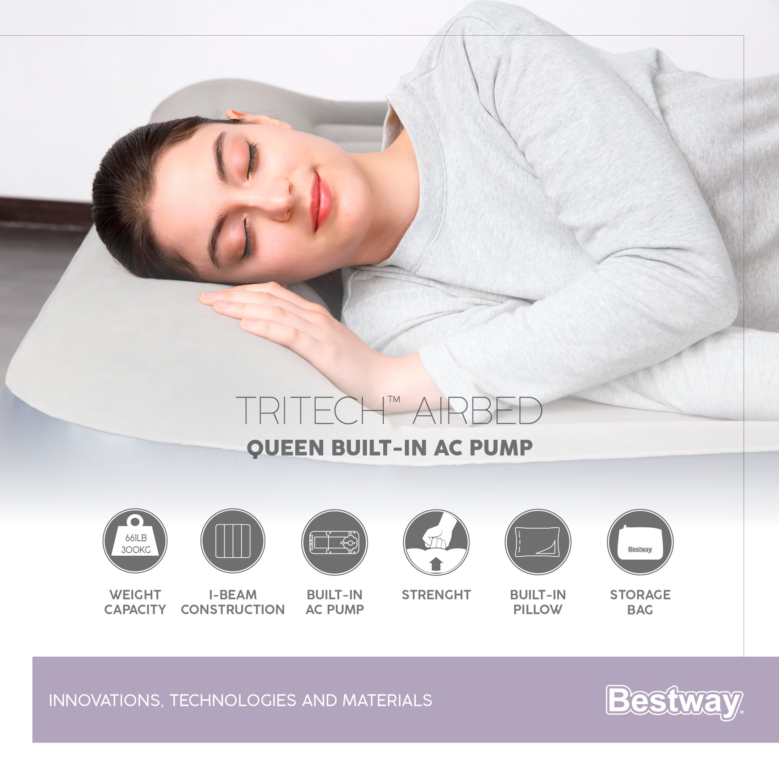 Materasso Airbed Tritech Matrimoniale gonfiabile con pompa elettrica Int