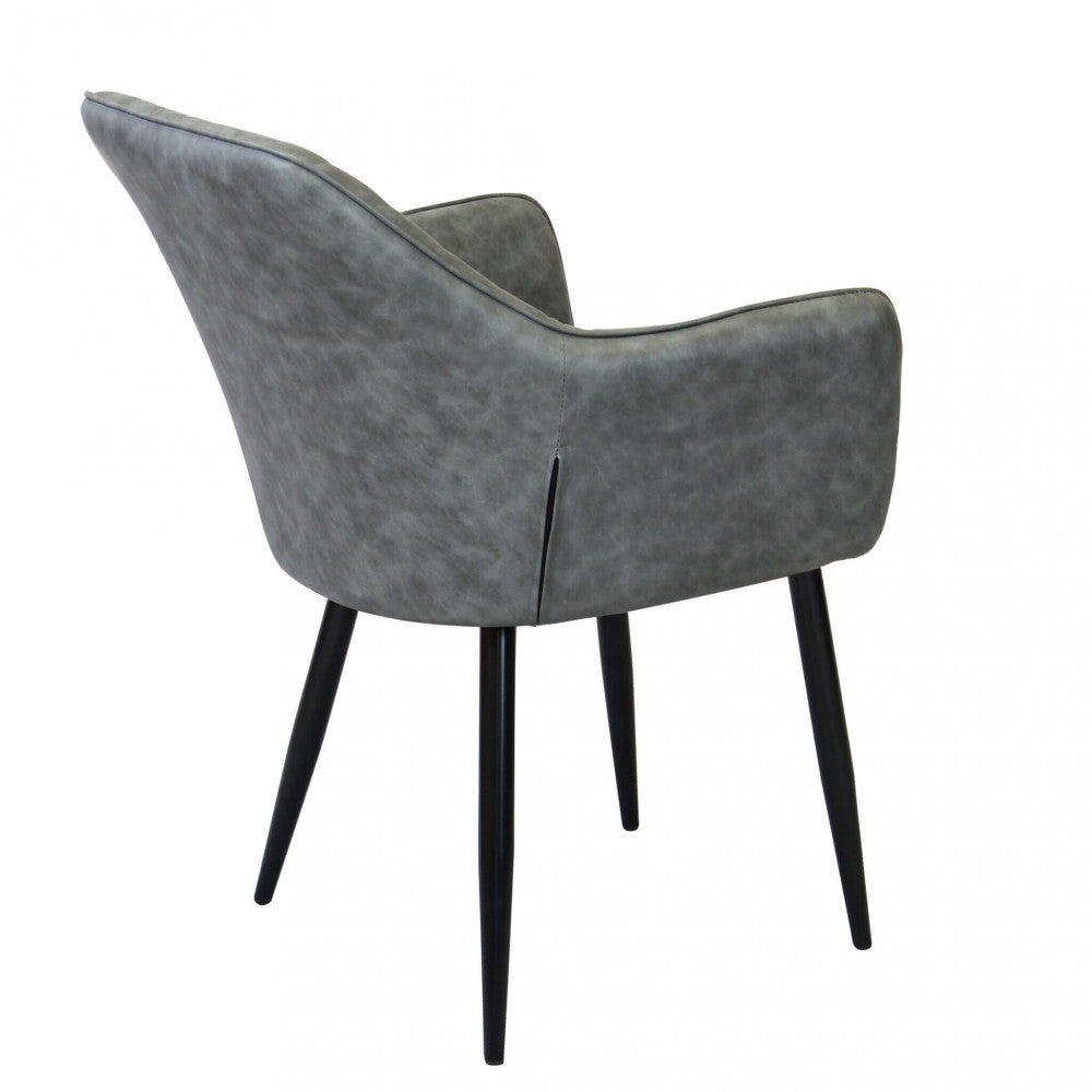 Sedia poltrona da interno con struttura in metallo e seduta larga imbottita rivestita in ecopelle Chair XL