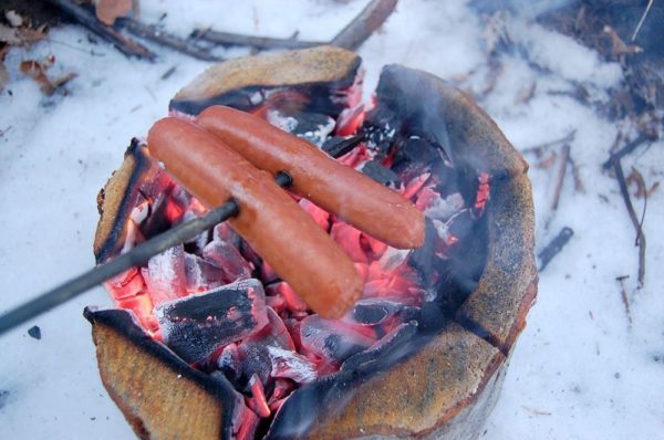 Barbecue kit accendifuoco griglia pronta in legno naturale di ontano a carbone usa e getta Ecogrill El Gaucho Take Away