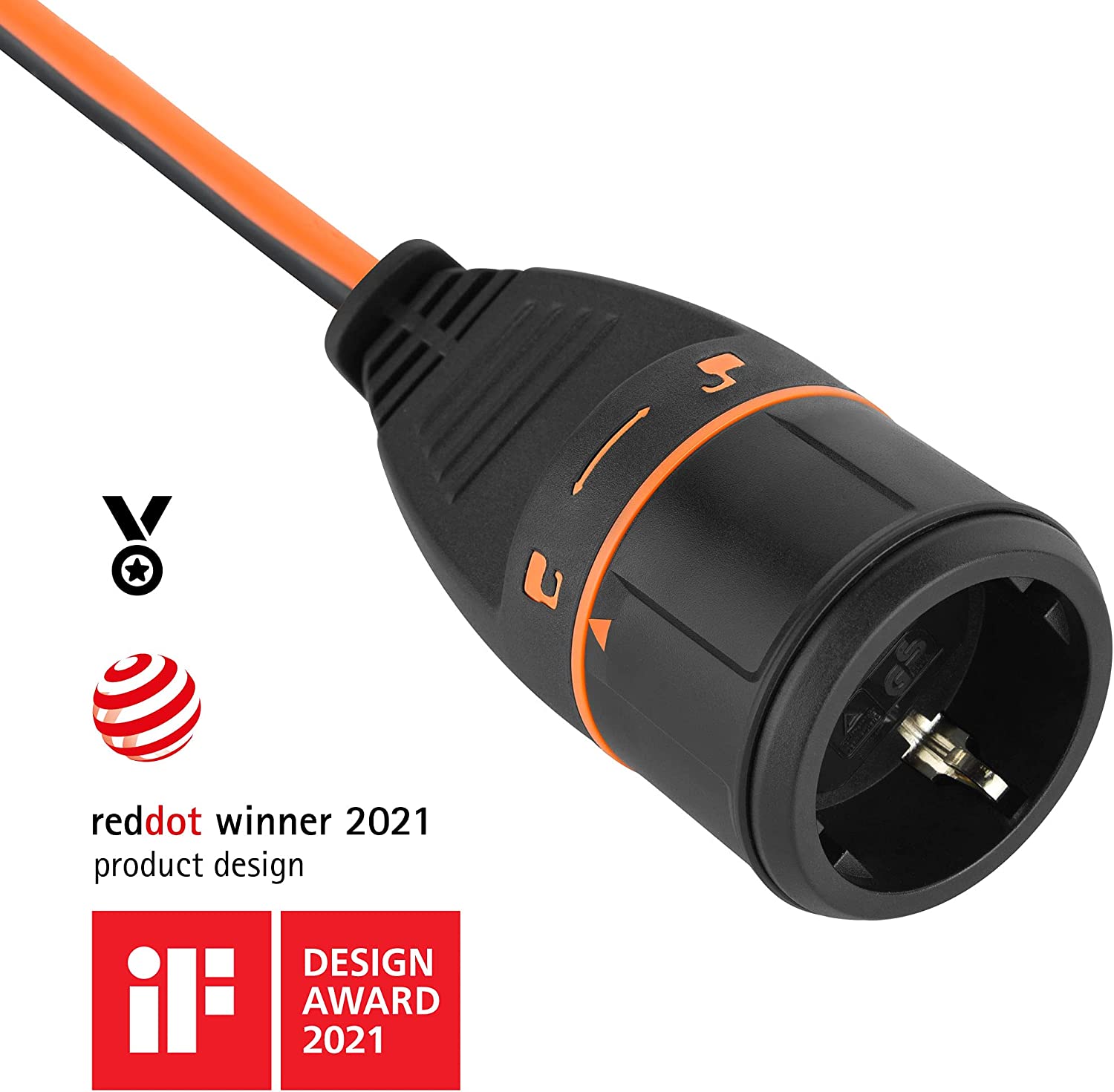 Avvolgicavo prolunga da giardino 25 Mt con sistema di blocco presa 3500W max. ELECTRALOCK 49237